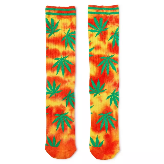 Tie Dye Leaf Crew Socks at Spencer's