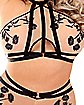 Plus Size Embroidered Sheer Bra and Panties Set