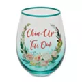 Floral Chin Up Tits Out Stemless Wine Glass - 20 oz. at Spencer's