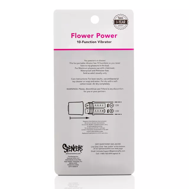 Flower Power 10-Function Sunflower Waterproof Bullet Vibrator 5 Inch - Sexology at Spencer's