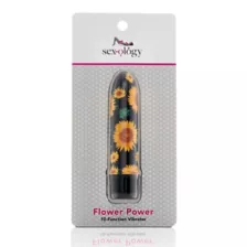 Flower Power 10-Function Sunflower Waterproof Bullet Vibrator 5 Inch - Sexology at Spencer's