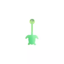 CZ Acrylic Green Turtle Belly Ring - 14 Gauge at Spencer's