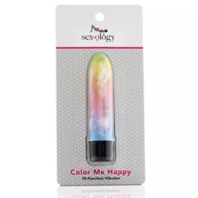 Color Me Happy 10-Function Watercolor Waterproof Bulletproof Vibrator 5 Inch - Sexology at Spencer's