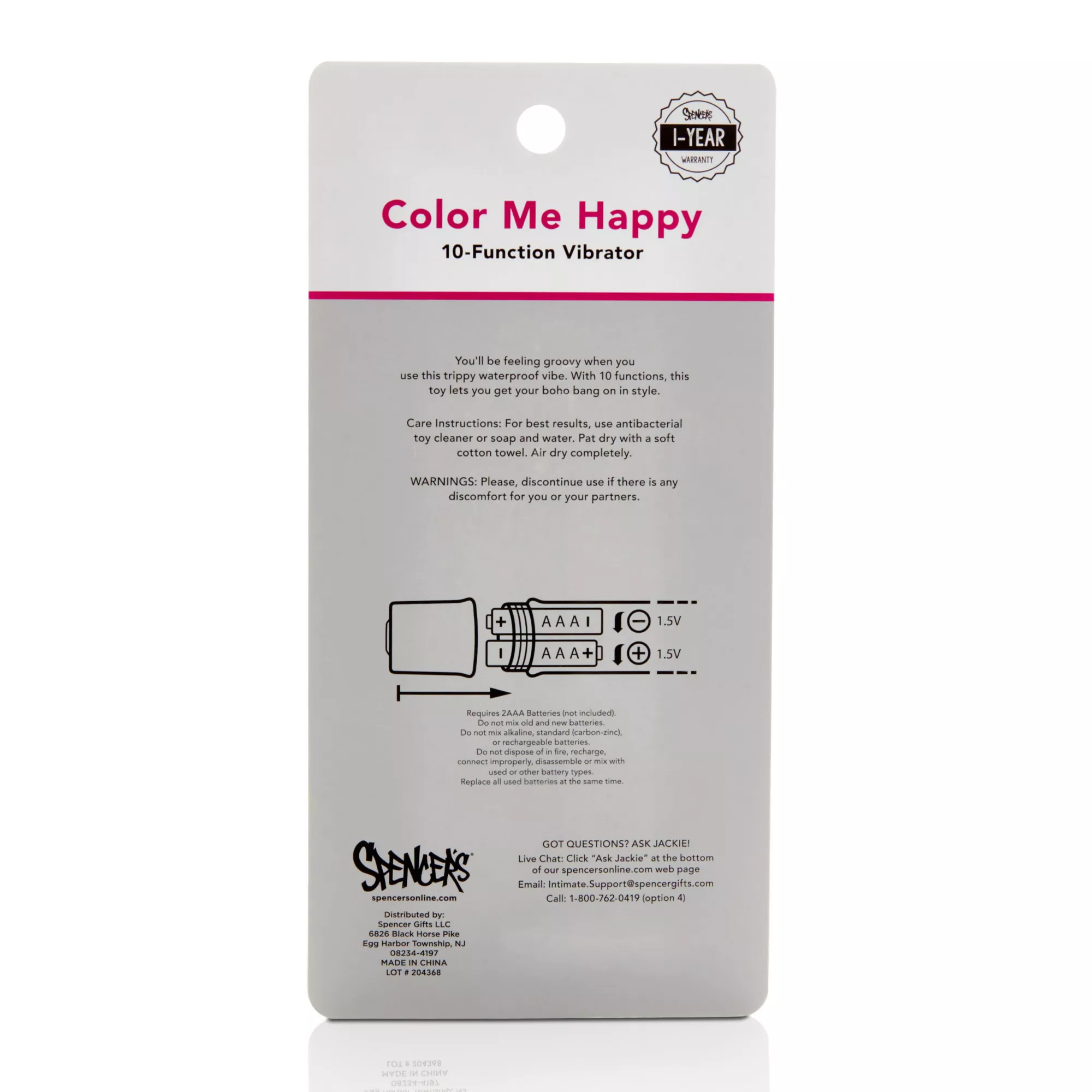 Color Me Happy 10-Function Watercolor Waterproof Bulletproof Vibrator 5 Inch - Sexology at Spencer's