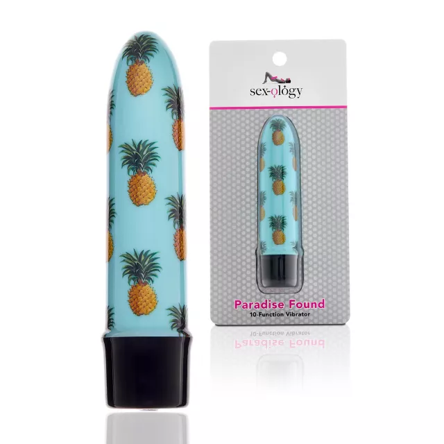 Paradise Found 10-Function Pineapple Waterproof Bullet Vibrator 5 Inch - Sexology at Spencer's