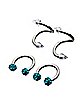 Multi-Pack Twisted Spiked Barbells and CZ Captive Rings 2 Pair - 16 Gauge