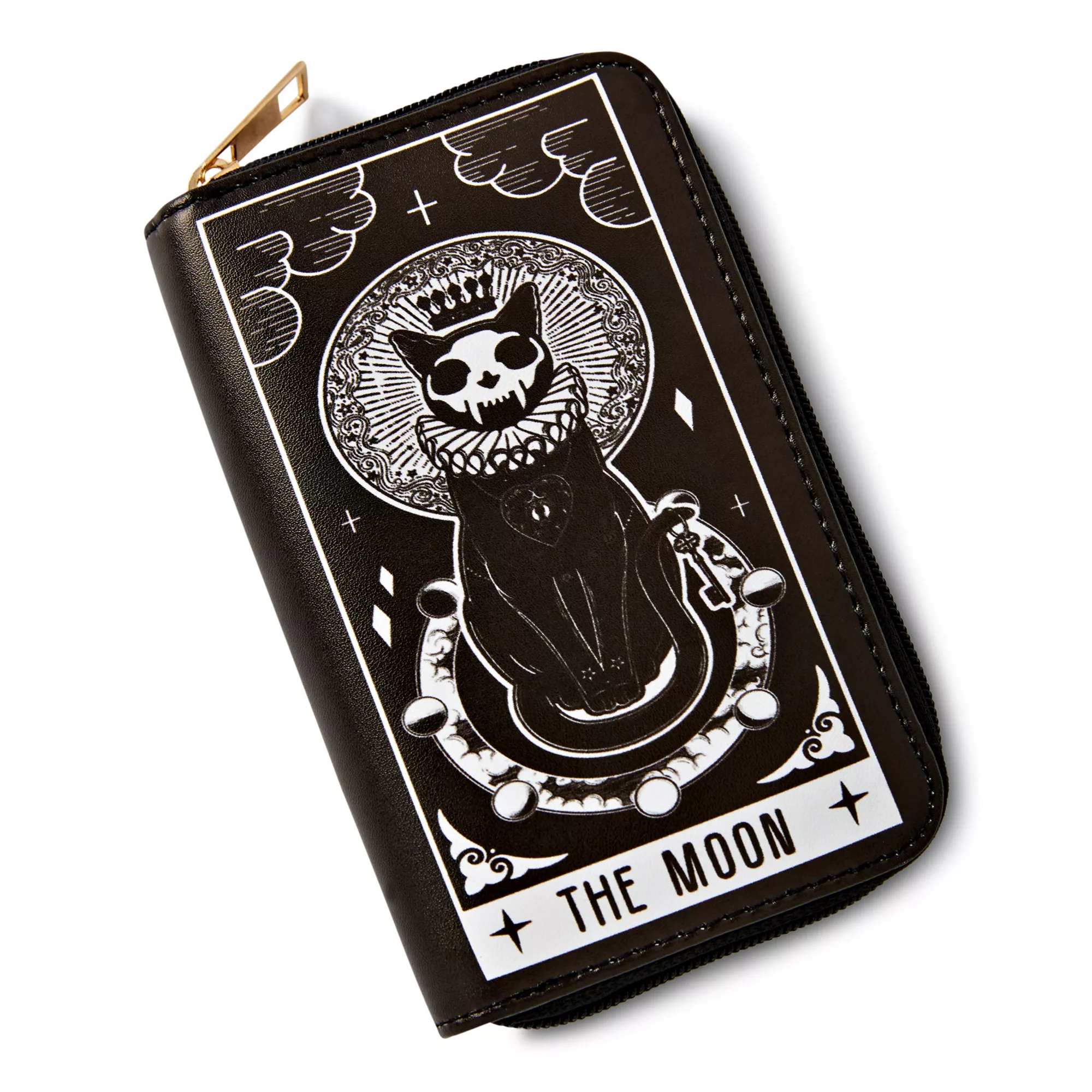 Black Cat the Moon Zip Wallet at Spencer's
