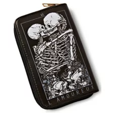 Kissing Skeletons Zip Wallet at Spencer's