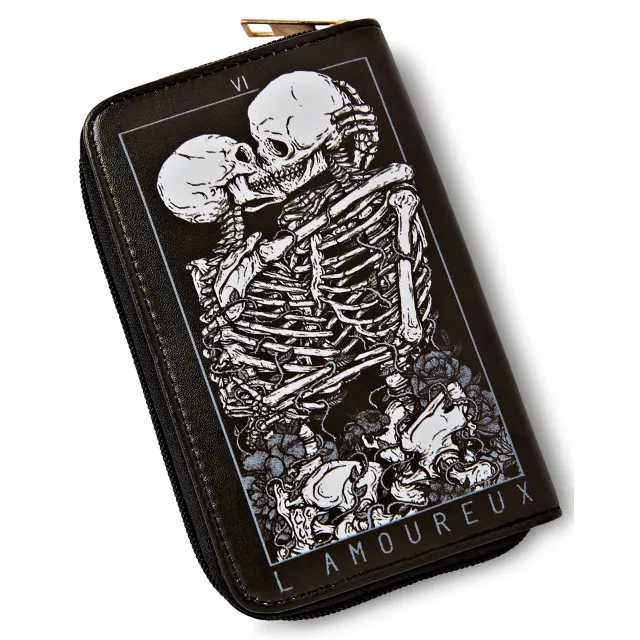 Kissing Skeletons Zip Wallet at Spencer's