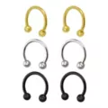 Multi-Pack Colored Titanium Horseshoe Rings 3 Pair - 16 Gauge at Spencer's