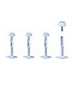Multi-Pack Labret Lip Ring Retainers 4 Pack - 16 Gauge