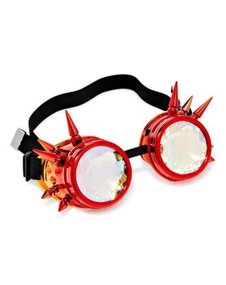 Red and Yellow Spiked Kaleidoscope Goggles