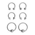 Silvertone Horseshoe - 3 Pair at Spencer's