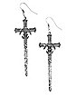 Cross Sword Dangle Earrings