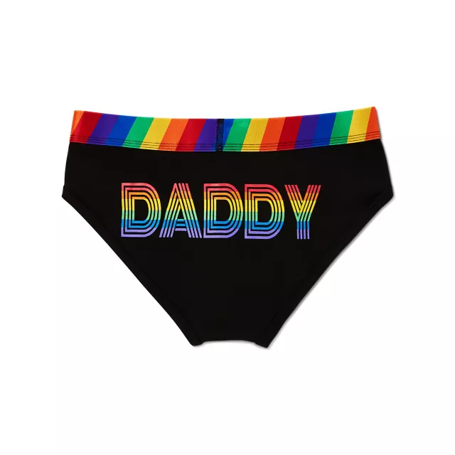Black Rainbow Daddy Pride Briefs at Spencer's