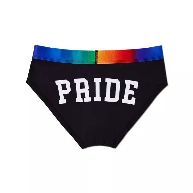 Black Rainbow Pride Briefs at Spencer's