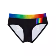 Black Rainbow Pride Briefs at Spencer's