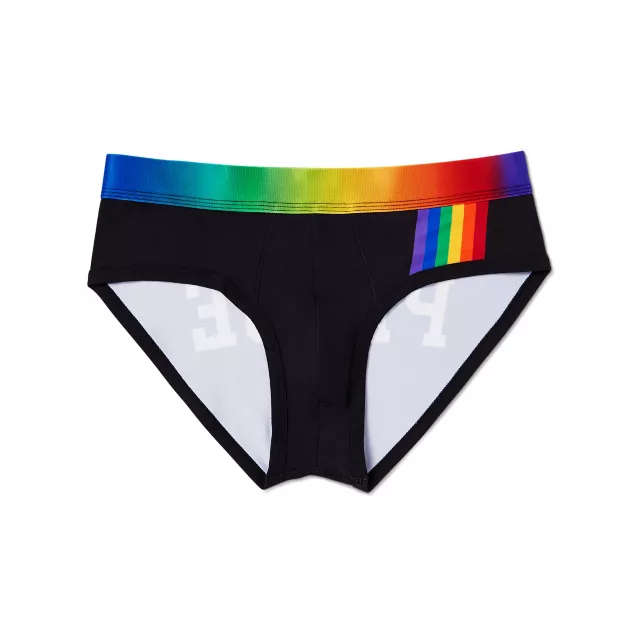 Black Rainbow Pride Briefs at Spencer's
