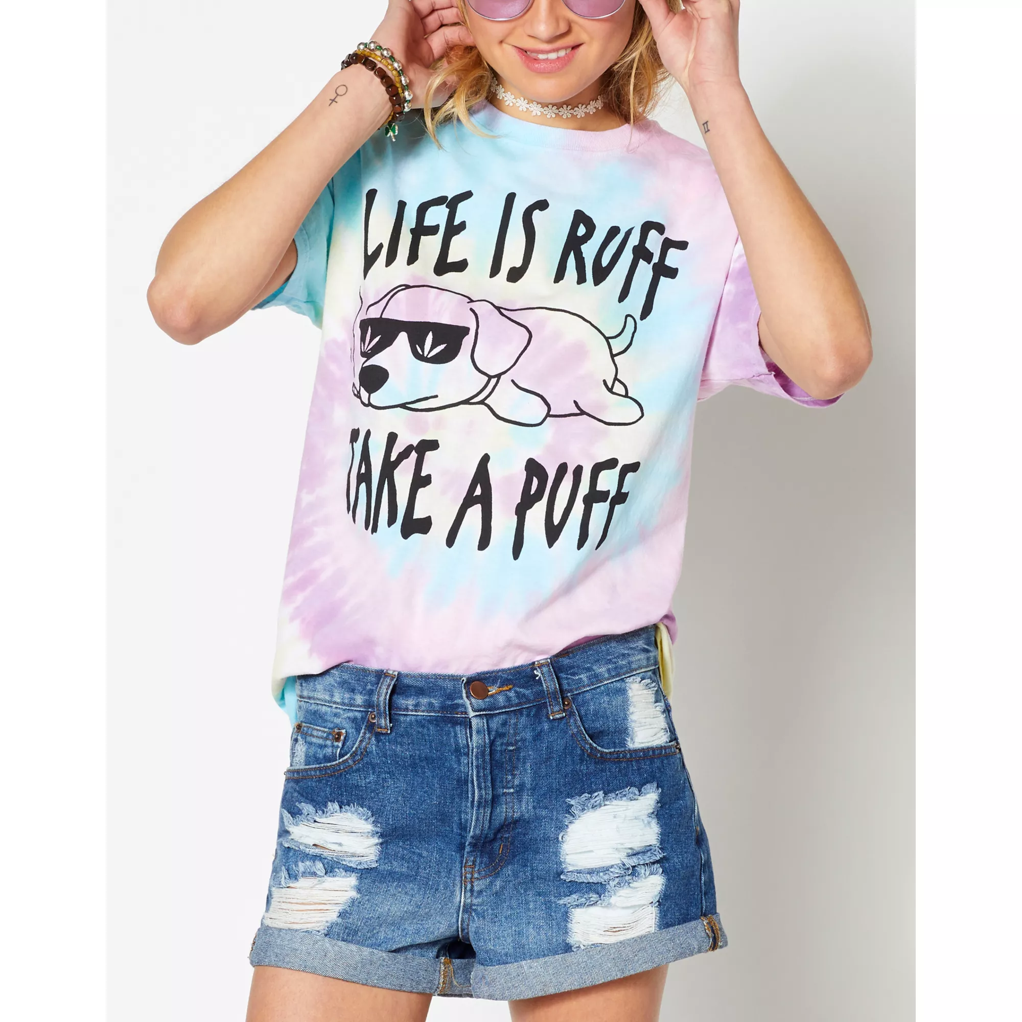 Tie Dye Take A Puff T Shirt at Spencer's