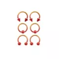 Multi-Pack Goldtone Ombre Horseshoe Rings and Captive Rings 3 Pair - 16 Gauge at Spencer's