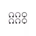 Multi-Pack Purple Ombre Horseshoe Rings and Captive Rings 3 Pair - 16 Gauge at Spencer's