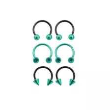 Multi-Pack Teal CZ Horseshoe Rings 3 Pair - 16 Gauge at Spencer's