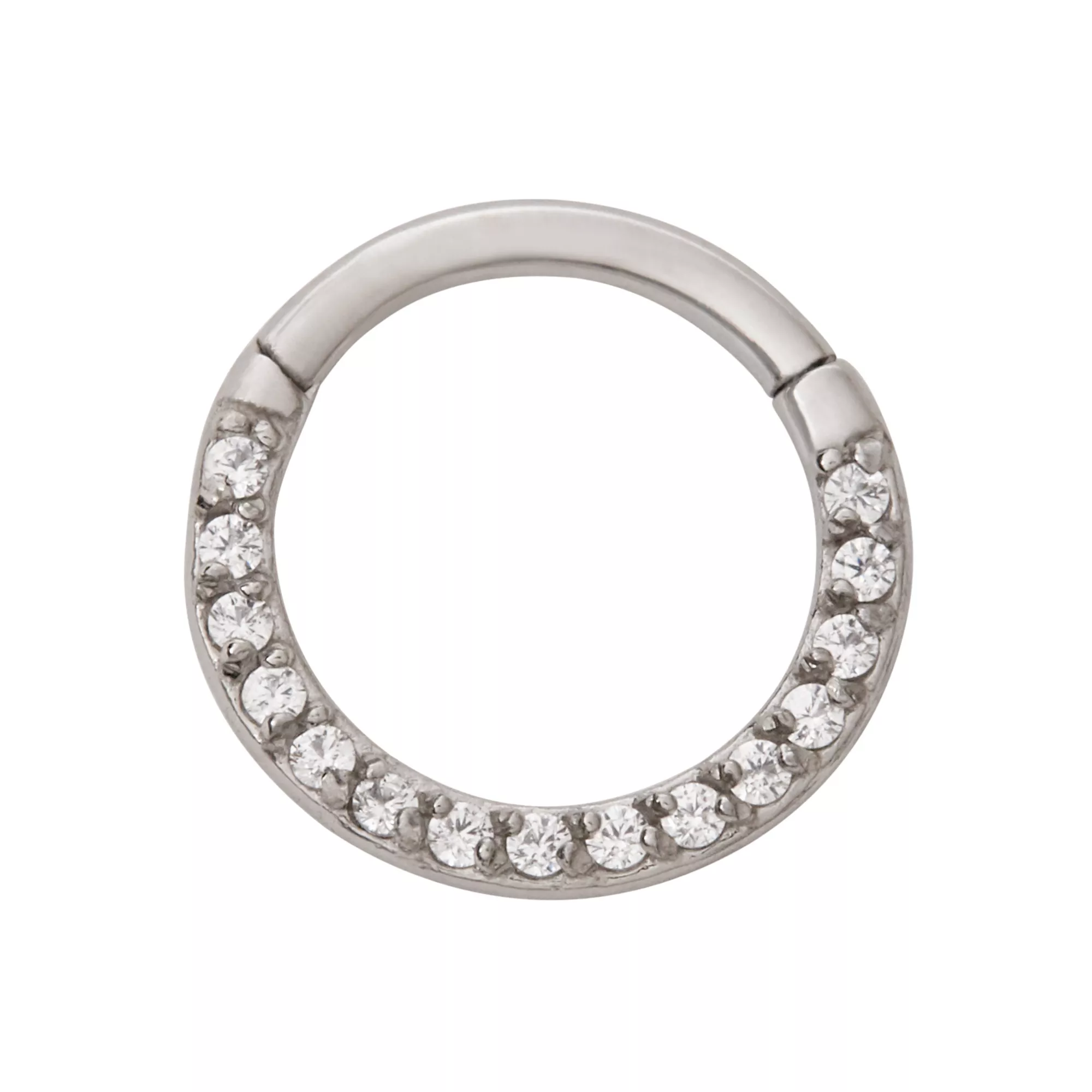 CZ Segment Hinged Hoop Ring at Spencer's
