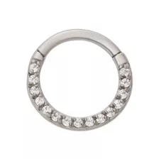 CZ Segment Hinged Hoop Ring at Spencer's
