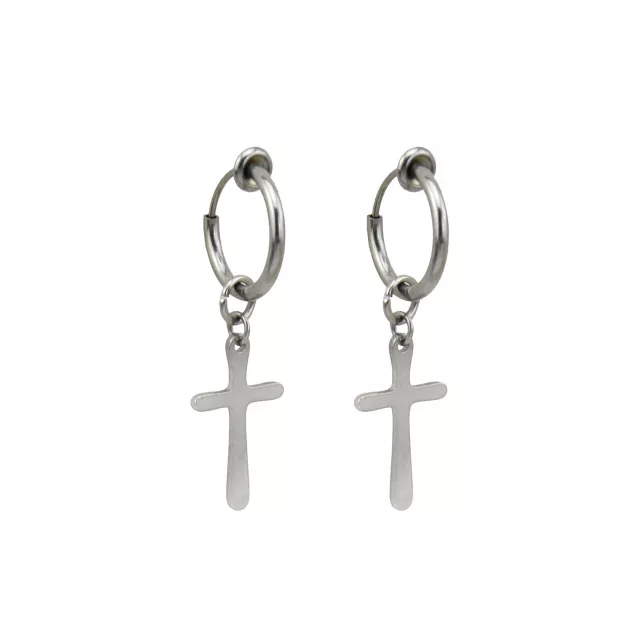 Cross Fake Dangle Earrings at Spencer's
