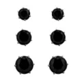 Multi-Pack CZ Black Stud Earrings 3 Pair - 20 Gauge at Spencer's