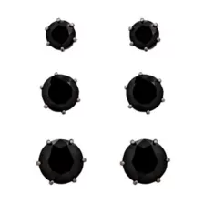 Multi-Pack CZ Black Stud Earrings 3 Pair - 20 Gauge at Spencer's