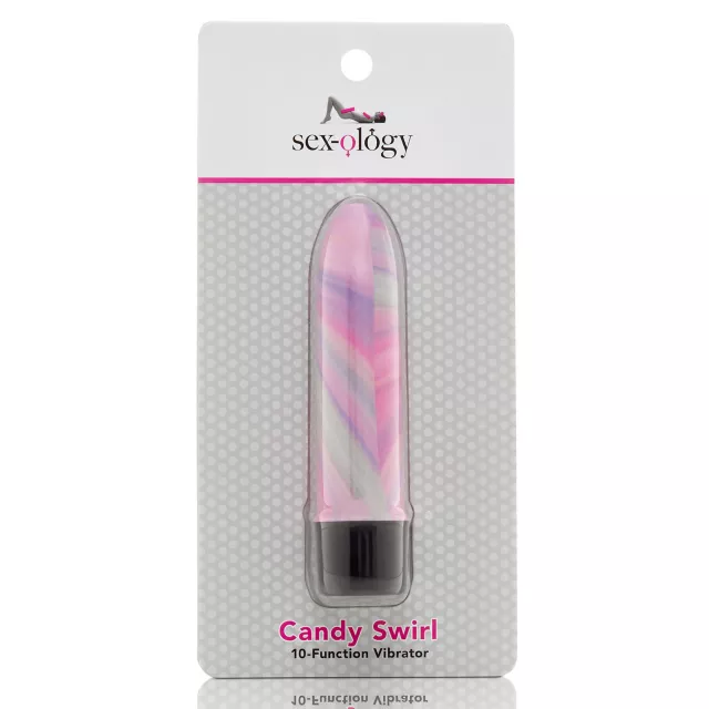 Candy Swirl 10 Function Waterproof Bulletproof Bullet Vibrator 5 Inch Sexology Spencers 