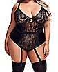 Plus Size Lace-Up Teddy