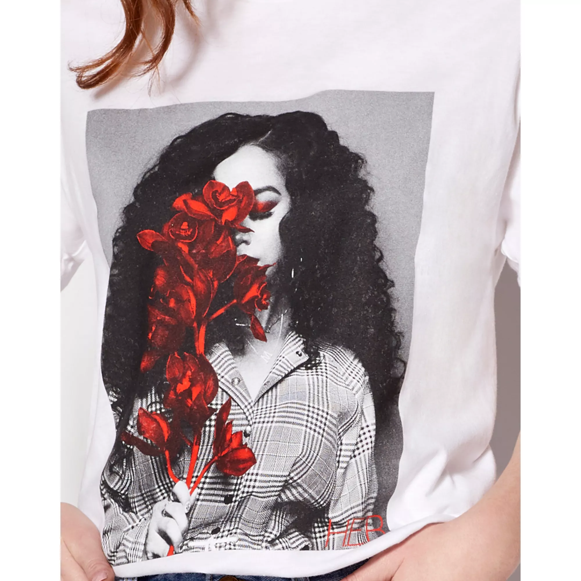 White H.E.R. T Shirt at Spencer's