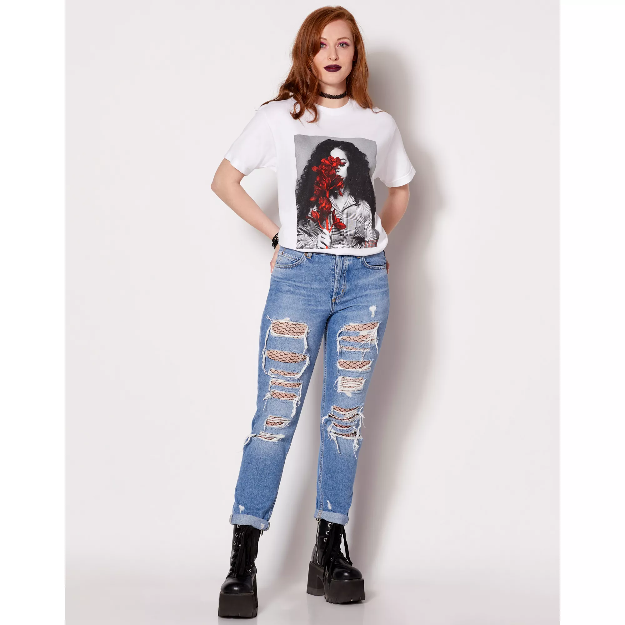 White H.E.R. T Shirt at Spencer's