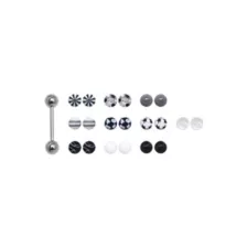 Multi-Pack Barbell with Black and White Extra Balls - 14 Gauge at Spencer's