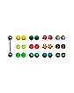 Multi-Pack Barbell with Rainbow Printed Extra Balls - 14 Gauge
