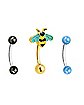 Multi-Pack Bee Charm Curved Barbells 3 Pack - 16 Gauge