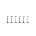 Multi-Pack CZ Labret Lip Rings 6 Pack - 16 Gauge at Spencer's
