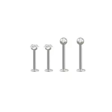 Multi-Pack CZ Labret Lip Rings 4 Pack - 16 Gauge at Spencer's
