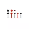 Multi-Pack Black and Red Rose Labret Lip Rings 5 Pack - 16 Gauge at Spencer's