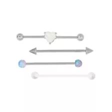 Multi-Pack Opal-Effect Industrial Barbells 4 Pack - 14 Gauge at Spencer's