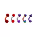 Multi-Pack CZ Colored Curved Barbells 5 Pack - 16 Gauge at Spencer's