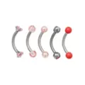 Multi-Pack CZ Pink Curved Barbells 5 Pack - 16 Gauge at Spencer's