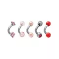 Multi-Pack CZ Pink Curved Barbells 5 Pack - 16 Gauge at Spencer's