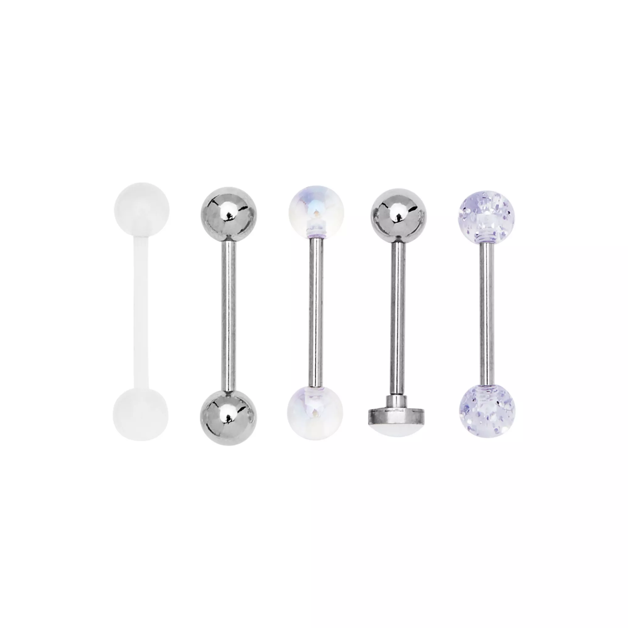Multi-Pack Glow In The Dark Barbells 5 Pack - 14 Gauge at Spencer's