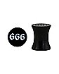 Black Acrylic 666 Ear Plugs - 00 Gauge