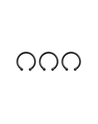 Multi-Pack Black Fake Septum Rings - 3 Pack - Spencer's