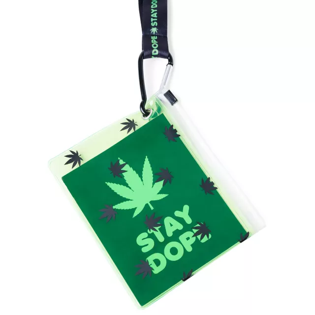 Stay Dope Leaf Lanyard with Pouch at Spencer's