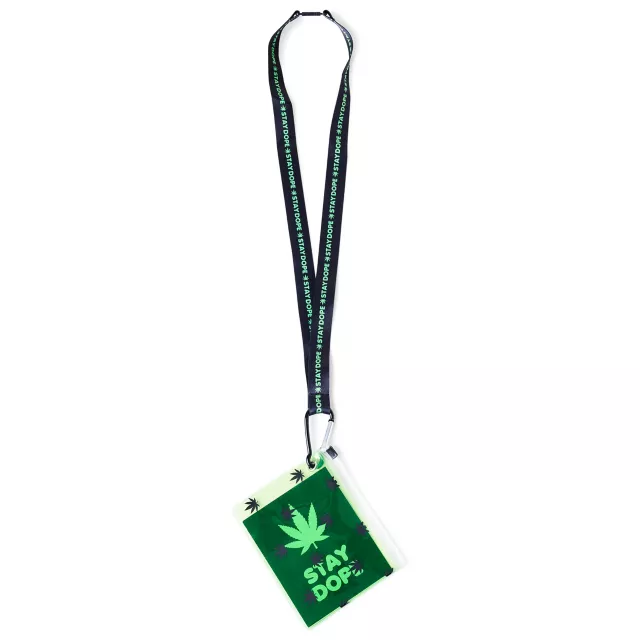 Stay Dope Leaf Lanyard with Pouch at Spencer's
